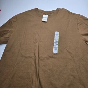 Duluth Trading Co Longtail Tee Mens Brown Short Sleeve Relaxed Fit NWT Size M